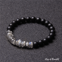 Bracelet en Onyx Noir Mat et Labradorite - King of Bracelet