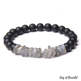 Bracelet Onyx Noir Mat et Labradorite - King of Bracelet