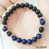Bracelet Onyx Noir et Lapis Lazuli - King of Bracelet