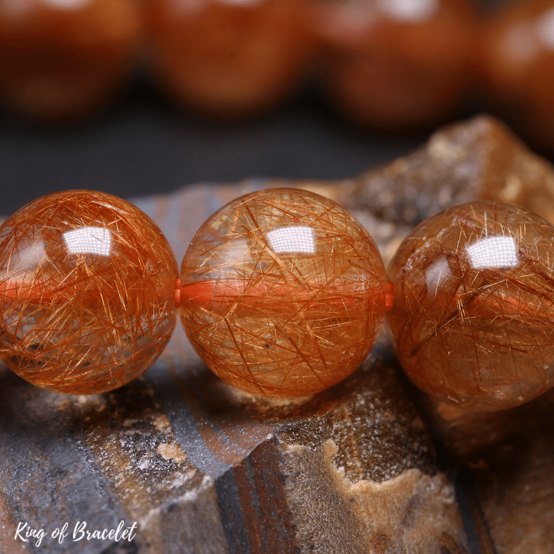 Bracelet Perles Quartz Rutile Orange | King of Bracelet