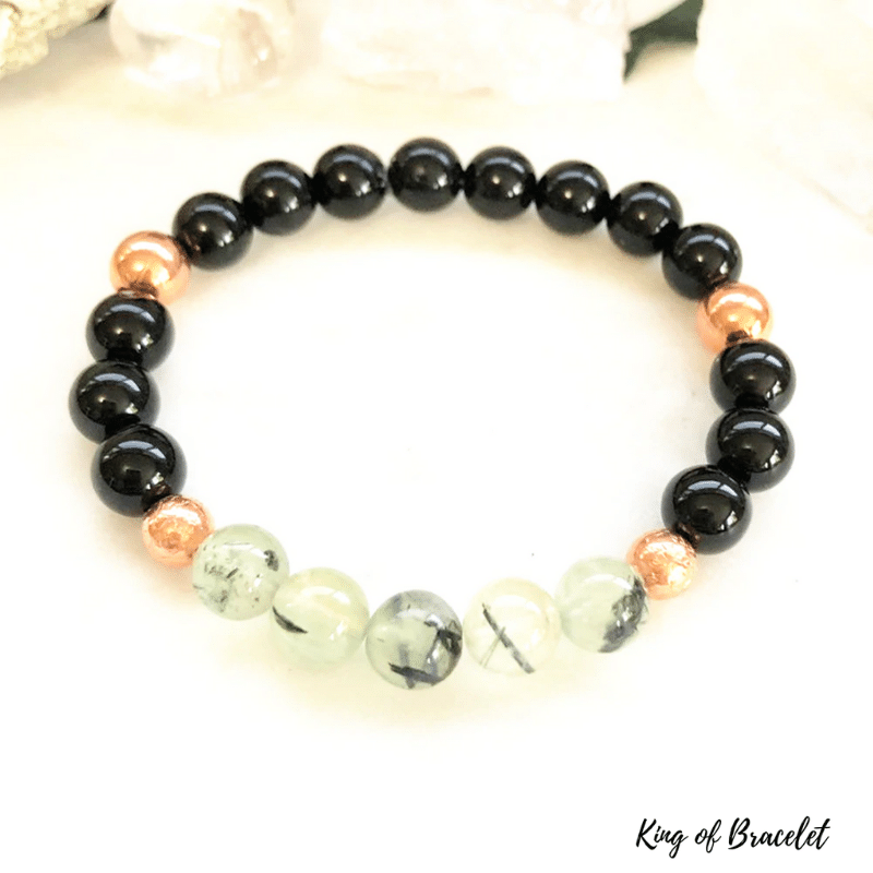 Bracelet Perles Tourmaline Noire Naturelle 8 Mm - Protection énergétique - Lithothérapie