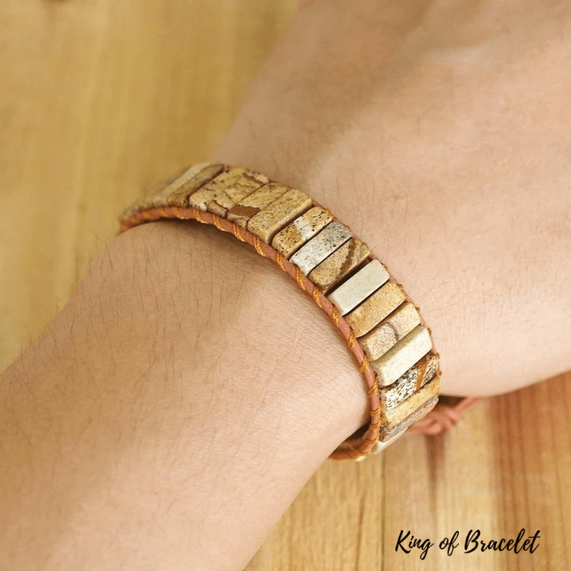 Bracelet Wrap en Jaspe Paysage - King of Bracelet