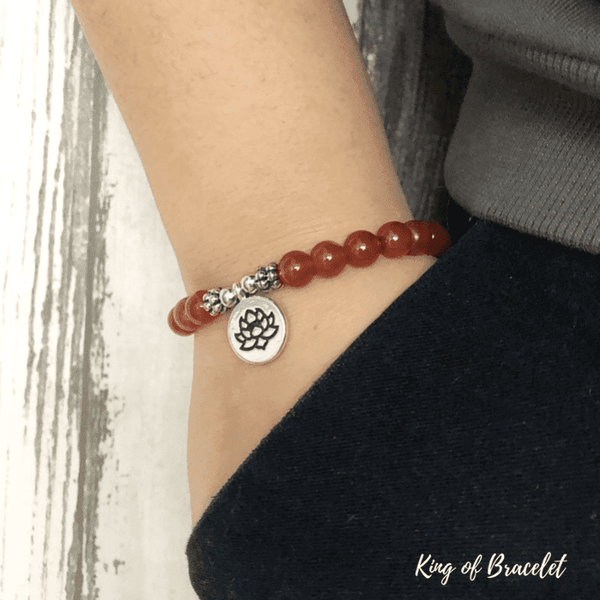 Bracelet Lotus en Cornaline - King of Bracelet