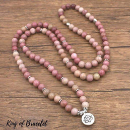 Bracelet Mala Lotus 108 Perles en Rhodonite - King of Bracelet