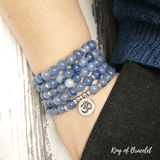 Bracelet Mala OM en Aventurine Bleue - King of Bracelet