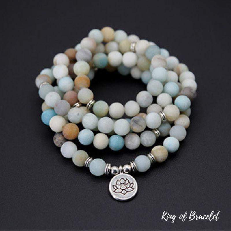 Bracelet Mala Lotus 108 Perles en Amazonite - King of Bracelet