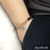Bracelet en Rudraksha et Onyx Noir - King of Bracelet