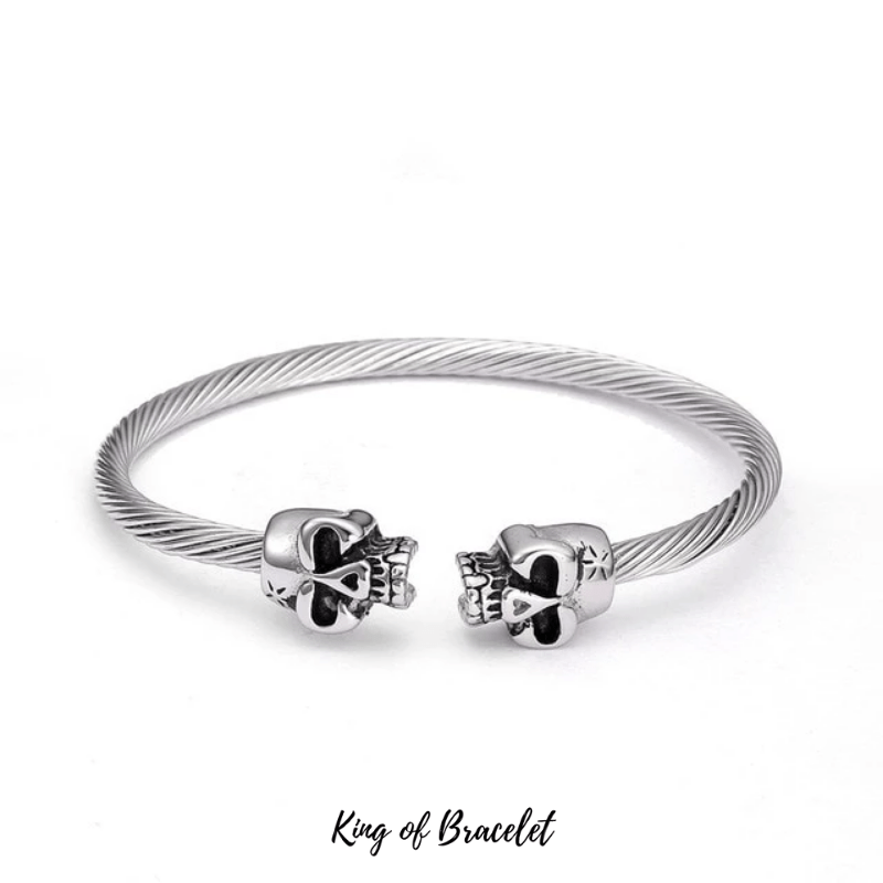 Bracelet Perle Noire Tête de Mort | Bijouterie MBH