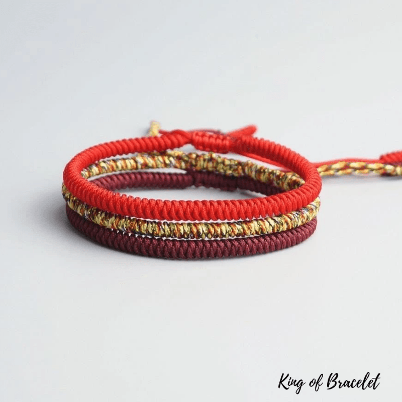 Lot de 3 Bracelets Tibétains Rouges - King of Bracelet