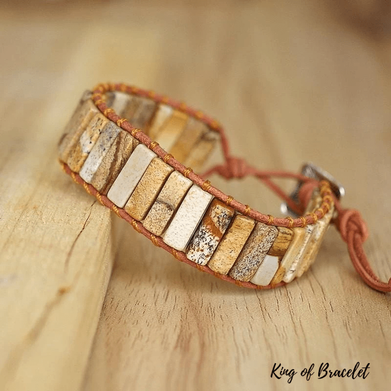 Bracelet Wrap en Jaspe Paysage - King of Bracelet