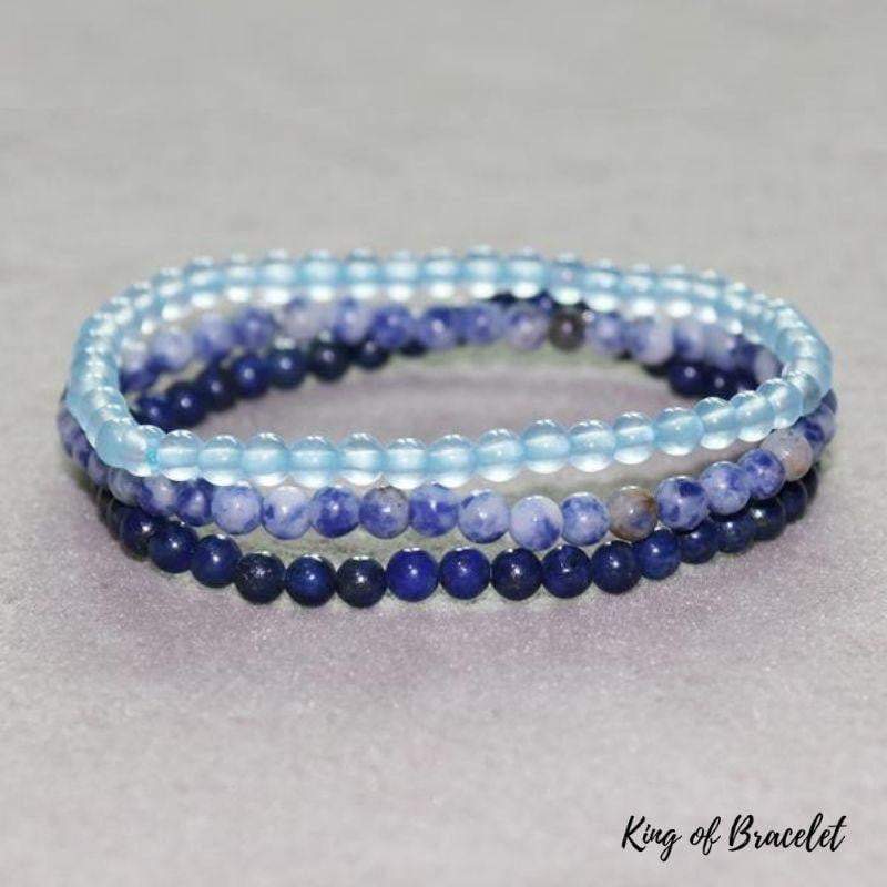 Bracelets en Célestine, Lapis Lazuli et Sodalite