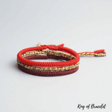Lot de 3 Bracelets Tibétains Rouges - King of Bracelet
