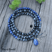 Bracelet Mala en Lapis Lazuli et Obsidienne Neige - King of Bracelet