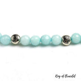 Bracelet Mala Lotus 108 Perles en Calcédoine Bleue - King of Bracelet