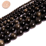 Perles Rondes Obsidienne Dorée - King of Bracelet