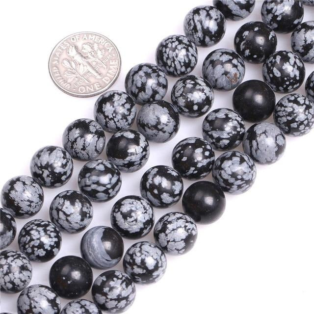 Perles Rondes Obsidienne Neige - King of Bracelet