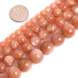 Perles Rondes Pierre de Soleil Orange