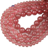 Perles Rondes Quartz Fraise - King of Bracelet 