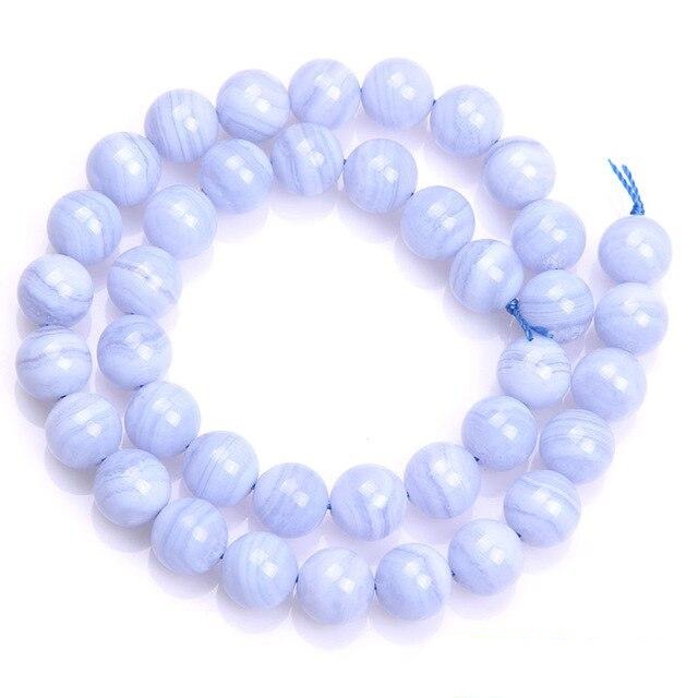 Perles Rondes Agate Blue Lace