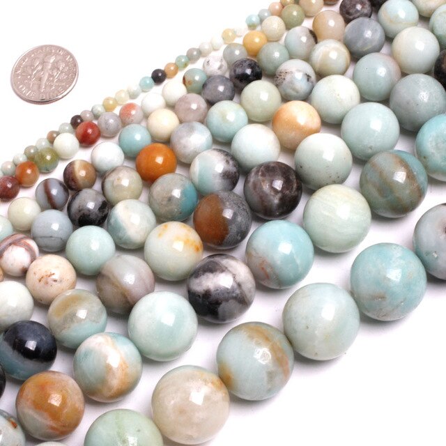 Perles Rondes Amazonite Multicolore - King of Bracelet
