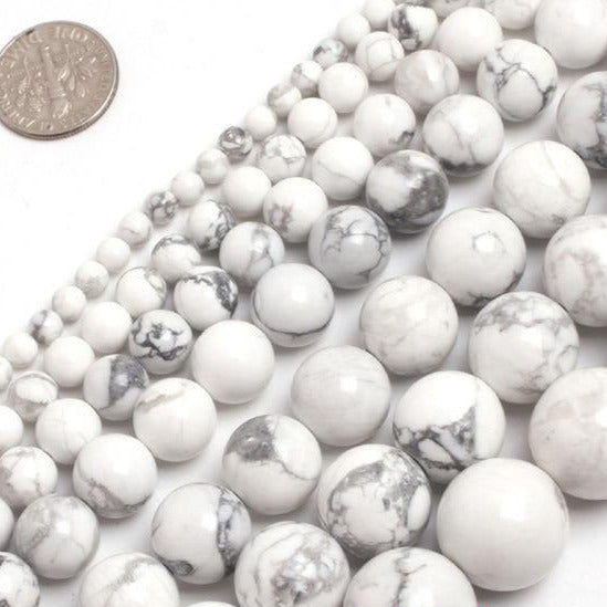 Perles Rondes Howlite Blanche