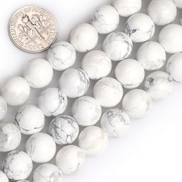 Perles Rondes Howlite Blanche