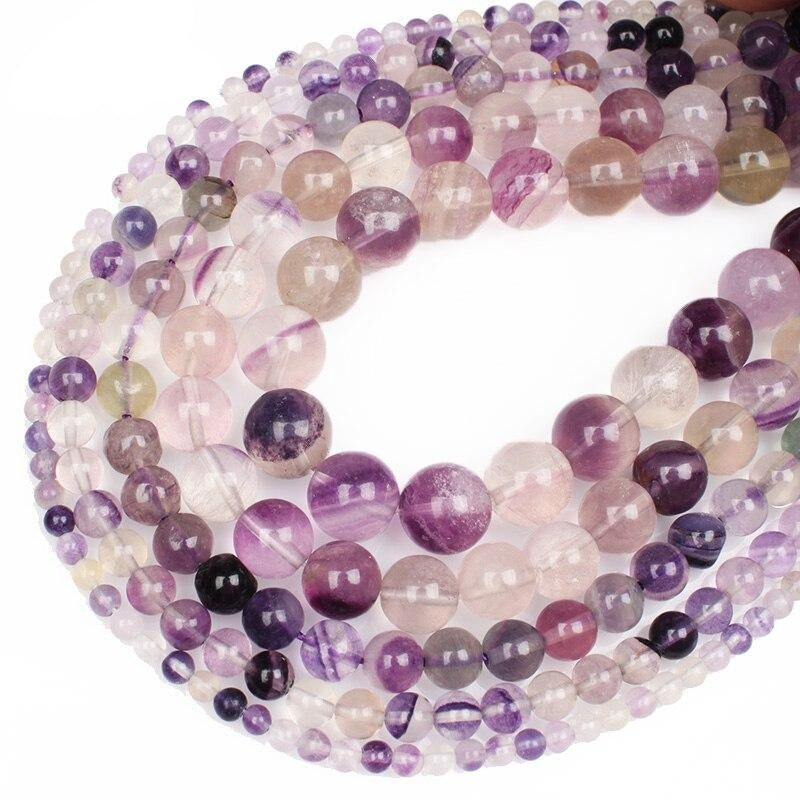 Perles Rondes Fluorite Violette - King of Bracelet