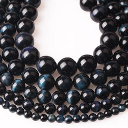 Perles Rondes Oeil de Tigre Bleu - King of Bracelet