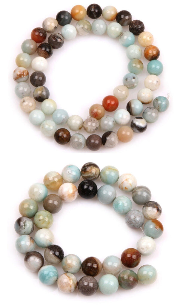 Perles Rondes Amazonite Multicolore