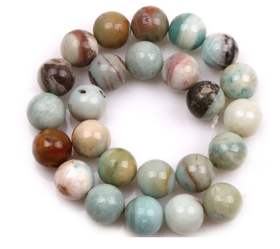 Perles Rondes Amazonite Multicolore - King of Bracelet