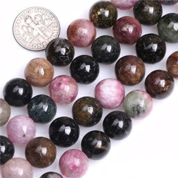 Perles Rondes Tourmaline Multicolore - King of Bracelet