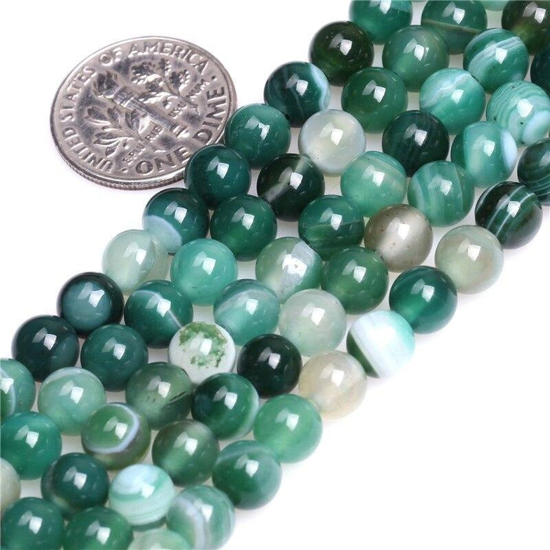 Perles Rondes Agate Verte - King of Bracelet