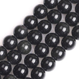 Perles Rondes Obsidienne Noire