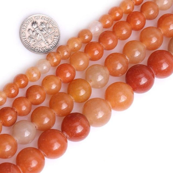 Perles Rondes Aventurine Orange - King of Bracelet