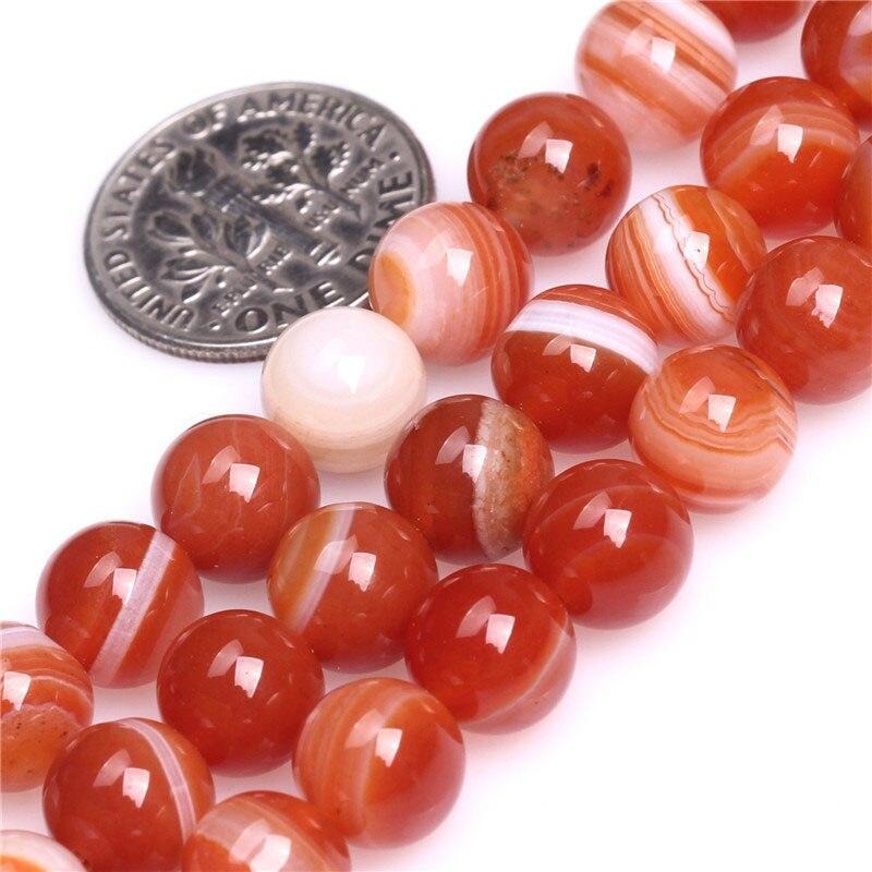 Perles Rondes Agate Rouge
