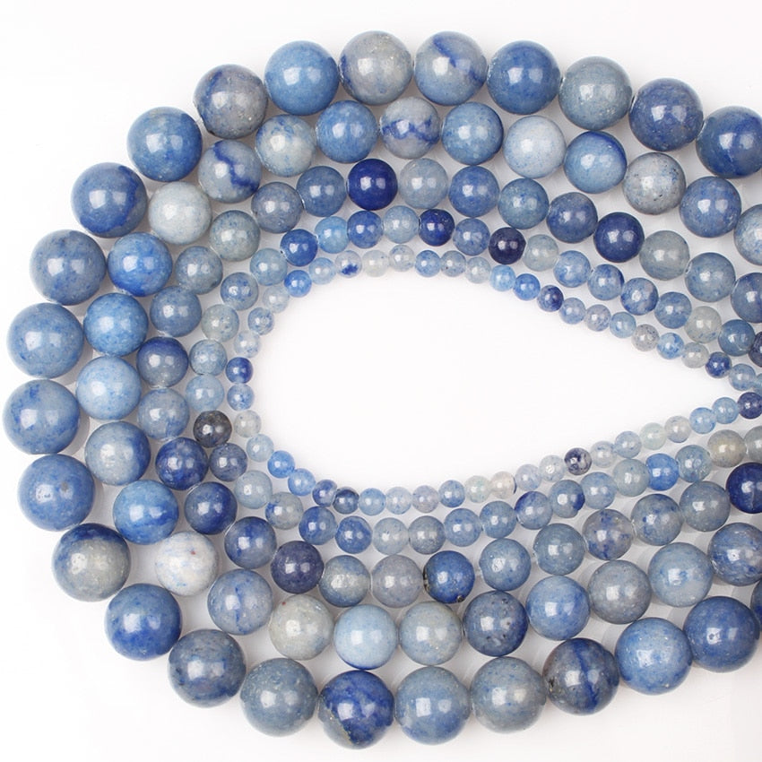 Perles Rondes Aventurine Bleue