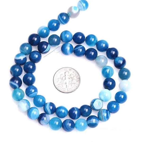 Perles Agate Bleue - King of Bracelet