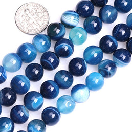 Perles Rondes Agate Bleue - King of Bracelet
